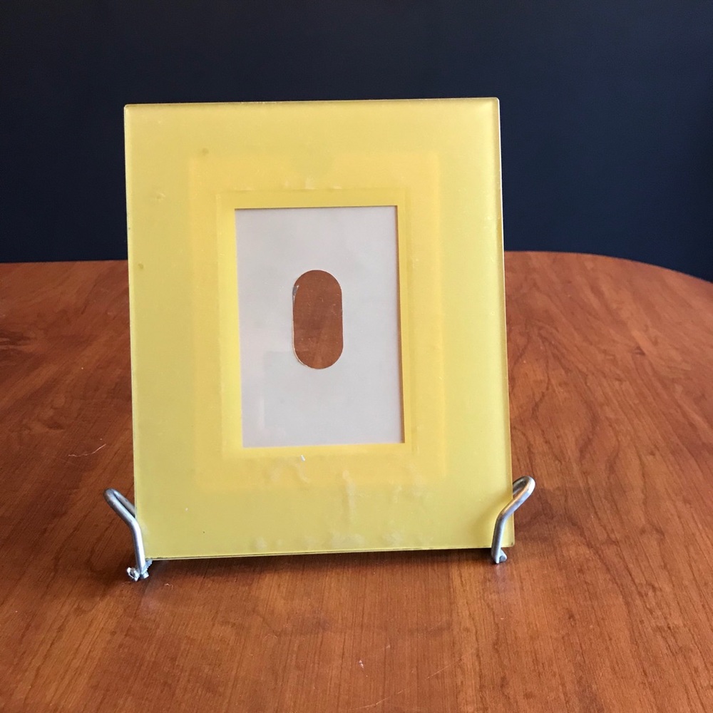 Yellow glass picture frame
